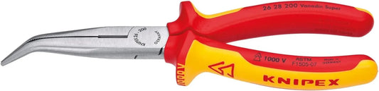 Knipex Tools 26 28 200 SBA Angled Long Nose Pliers - 1,000V Insulated