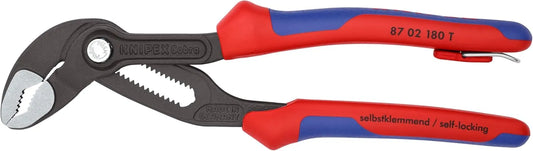 Knipex 87 02 180 T BKA, 7-1.4in. Cobra® Water Pump Pliers, Tethered, Capacity 1-1/2 in.