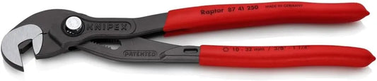 KNIPEX 87 41 250, 10 in. Raptor™ Pliers, Capacity 3/8 in. to 1-1/4 in.