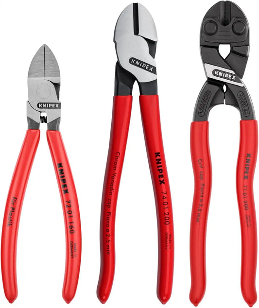 KNIPEX Tools 9K 00 80 137 US 3 Pc Cutting Pliers Set with 10 Pc Tool Holder