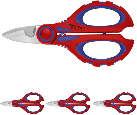 KNIPEX Electricians' Shears, 6.25-Inch | With Crimp Area | For Ferrules | Pack of 4
