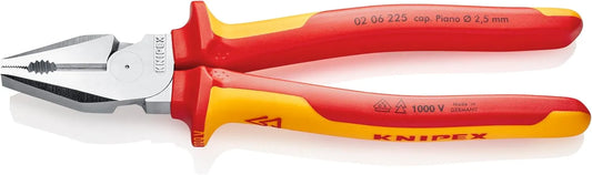 KNIPEX Tools - High Leverage Combination Pliers, Chrome, 1000V Insulated (206225)