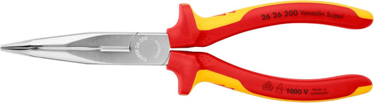 KNIPEX Tools 26 26 200 SB Long Nose Pliers 1000V Insulated, 8-Inch, Multi