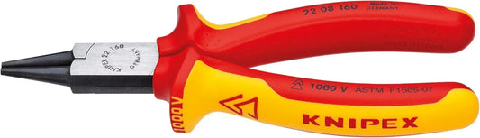 Knipex 22 08 160 SBA Round Nose Pliers 1000V Insulated 6.25 Inch