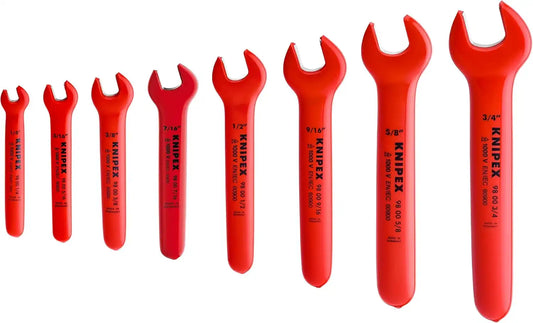 KNIPEX 98 99 13 S4 8 Piece 1,000V Sae Insulated Open End Wrench Set
