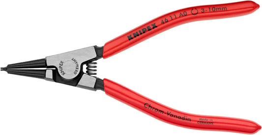 KNIPEX Tools - Circlip Pliers, External, Straight, 1/8"-25/64" Shaft Dia. (4611A0), 5.75