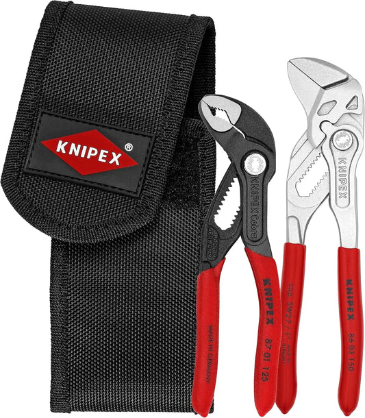 KNIPEX 00 20 72 V01 Mini Pliers in Belt Pouch, Red, 2-Piece