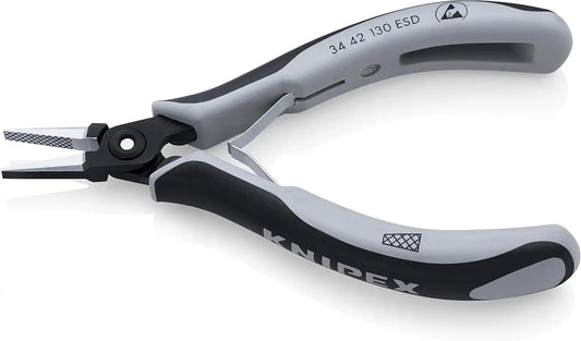 Knipex Tools 34 42 130 ESD Electronics Pliers, Flat Wide Tips, 5.25"