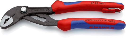 Knipex 87 02 180 T BKA, 7-1.4in. Cobra® Water Pump Pliers, Tethered, Capacity 1-1/2 in.