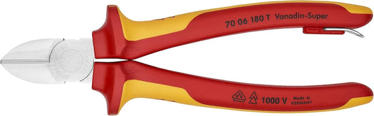 KNIPEX Tools 70 06 180 T Diagonal Cutters-1000V Insulated-Tethered Attachment, 7"