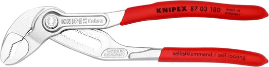 KNIPEX 87 03 180, 7-1/4 in. Cobra® Water Pump Pliers, Capacity 1-1/2 in.