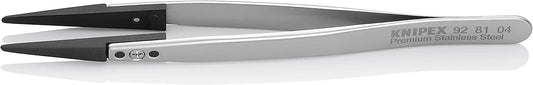 KNIPEX Tools 92 81 04 Premium Stainless Steel Gripping Tweezers-Replaceable Tips, 5-1/4"