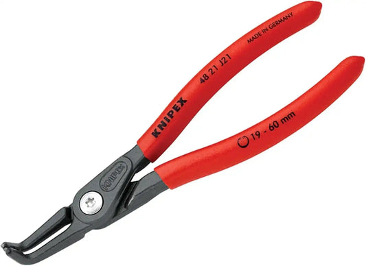 Knipex Precision Circlip Pliers for internal circlips in bore holes grey atramentized, with non-slip plastic coating 165 mm (self-service card/blister) 48 21 J21 SB