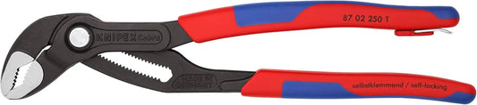 KNIPEX 87 02 250 T BKA, 10 in. Cobra® Water Pump Pliers-Tethered, Cap 2 in.