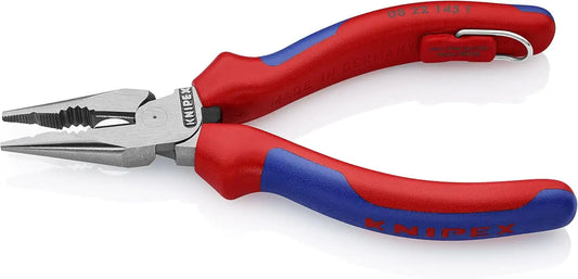Knipex Tools 08 22 145 T BKA 5 3/4" Needle Nose Combo Pliers with Tether Attachment - Comfort Grip,