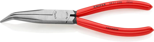 KNIPEX Long Nose 40 Angled Pliers w/out Cut, Red
