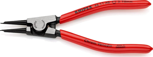 KNIPEX Tools - Circlip Pliers, External, Straight, 1/8"-25/64" Shaft Dia. (4611A0), 5.75