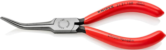 KNIPEX Tools - Needle Nose Pliers, 45 Degree Angled (3121160), Red, 6.25