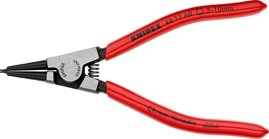 KNIPEX Tools - Circlip Pliers, External, Straight, 1/8"-25/64" Shaft Dia. (4611A0), 5.75