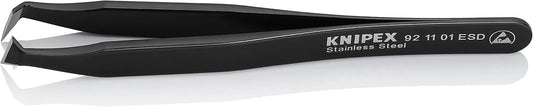 KNIPEX Tools 92 11 01 ESD Stainless Steel Cutting Tweezers-ESD, 4-1/2'', Black