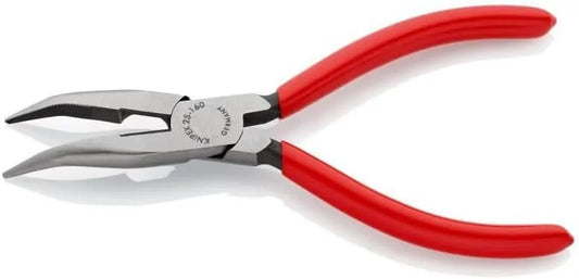 KNIPEX Tools - Long Nose Pliers With Cutter, 40 Degree Angled (2521160), 6-1/4 inches