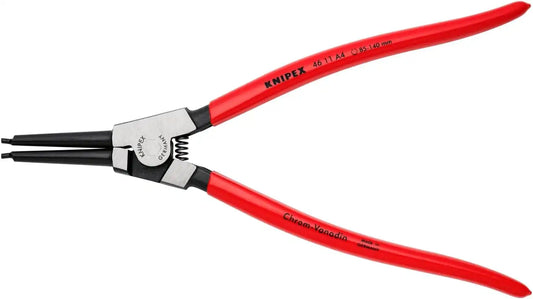 KNIPEX Tools - Circlip Pliers, External, Straight, 3 11/32"-5 1/2" Shaft Dia. (4611A4), 12.75 , Black